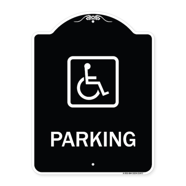 Signmission Parking Handicapped Symbol Heavy-Gauge Aluminum Architectural Sign, 24" x 18", BW-1824-23477 A-DES-BW-1824-23477 - main
